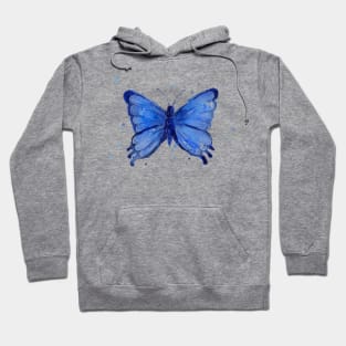 Watercolor Blue Butterfly Hoodie